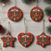 Erskine Modern Tartan Crest Christmas Ceramic Ornament
