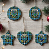 Fergusson Ancient Tartan Crest Christmas Ceramic Ornament