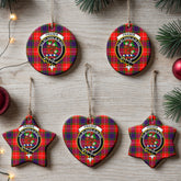 Fraser Tartan Crest Christmas Ceramic Ornament