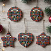 Fraser (of Lovat) Ancient Tartan Crest Christmas Ceramic Ornament