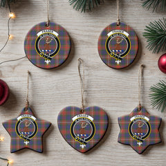 Fraser (of Lovat) Hunting Modern Tartan Crest Christmas Ceramic Ornament