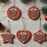 Fraser (of Lovat) Weathered Tartan Crest Christmas Ceramic Ornament