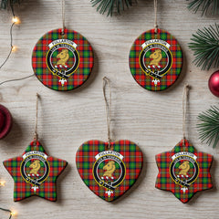 Fullarton Tartan Crest Christmas Ceramic Ornament