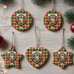 Gibson Tartan Crest Christmas Ceramic Ornament