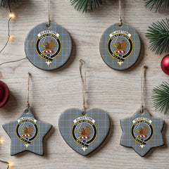 Gladstone Tartan Crest Christmas Ceramic Ornament