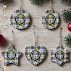 Glendinning Tartan Crest Christmas Ceramic Ornament