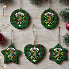 Halkett Tartan Crest Christmas Ceramic Ornament