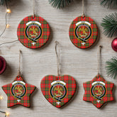 Hay Modern Tartan Crest Christmas Ceramic Ornament
