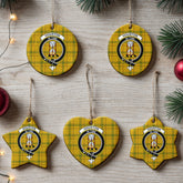 Houston Tartan Crest Christmas Ceramic Ornament