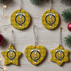 Houston Tartan Crest Christmas Ceramic Ornament