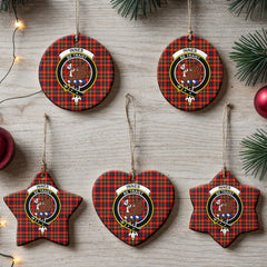 Innes Modern Tartan Crest Christmas Ceramic Ornament