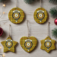 Jardine Tartan Crest Christmas Ceramic Ornament