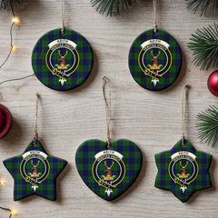 Keith Modern Tartan Crest Christmas Ceramic Ornament