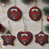 Kelly of Sleat Red Tartan Crest Christmas Ceramic Ornament