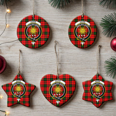 Kerr Modern Tartan Crest Christmas Ceramic Ornament