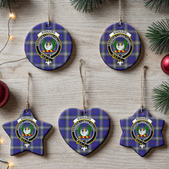 Kinnaird Tartan Crest Christmas Ceramic Ornament