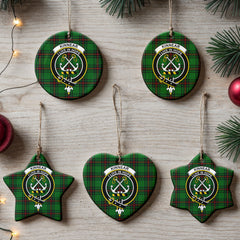Kinnear Tartan Crest Christmas Ceramic Ornament