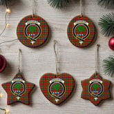 Kinninmont Tartan Crest Christmas Ceramic Ornament
