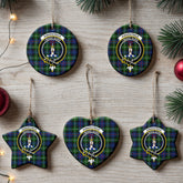 Kirkpatrick Tartan Crest Christmas Ceramic Ornament