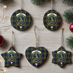 Laws Tartan Crest Christmas Ceramic Ornament