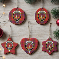 Lumsden Modern Tartan Crest Christmas Ceramic Ornament