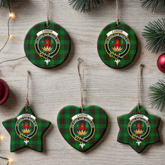 Lundin Tartan Crest Christmas Ceramic Ornament