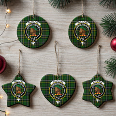 MacAlpine Modern Tartan Crest Christmas Ceramic Ornament