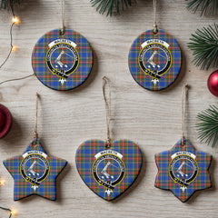 MacBeth Ancient Tartan Crest Christmas Ceramic Ornament