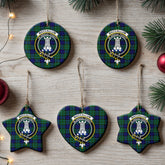 MacCallum Modern Tartan Crest Christmas Ceramic Ornament