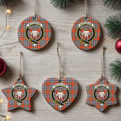 MacFarlane Ancient Tartan Crest Christmas Ceramic Ornament