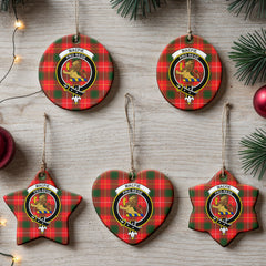 MacFie Tartan Crest Christmas Ceramic Ornament