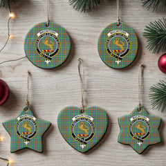 MacIntosh Hunting Ancient Tartan Crest Christmas Ceramic Ornament