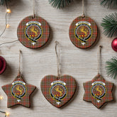MacIntosh Hunting Weathered Tartan Crest Christmas Ceramic Ornament