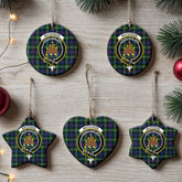 MacKenzie Modern Tartan Crest Christmas Ceramic Ornament