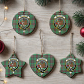MacKinnon Hunting Ancient Tartan Crest Christmas Ceramic Ornament