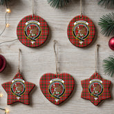 MacKinnon Modern Tartan Crest Christmas Ceramic Ornament