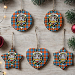 MacLachlan Ancient Tartan Crest Christmas Ceramic Ornament