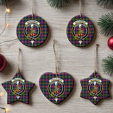 MacLennan Modern Tartan Crest Christmas Ceramic Ornament