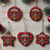 MacNaughton Modern Tartan Crest Christmas Ceramic Ornament