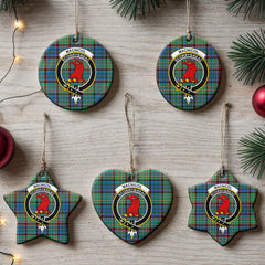 MacNicol Hunting Ancient Tartan Crest Christmas Ceramic Ornament