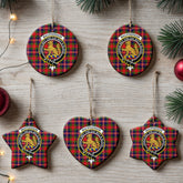 MacPherson Modern Tartan Crest Christmas Ceramic Ornament