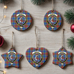 McBeth Modern Tartan Crest Christmas Ceramic Ornament