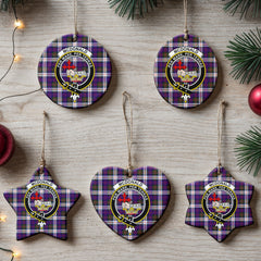 McDonald Dress Modern Tartan Crest Christmas Ceramic Ornament