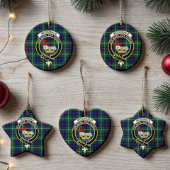McDonald of the Isles Hunting Modern Tartan Crest Christmas Ceramic Ornament