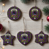 McDonnell of Glengarry Modern Tartan Crest Christmas Ceramic Ornament