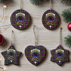 McDonnell of Glengarry Modern Tartan Crest Christmas Ceramic Ornament