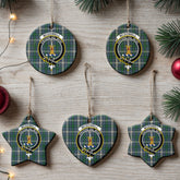 McDowell (MacDowell) Tartan Crest Christmas Ceramic Ornament