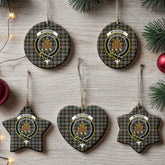 McKenzie Weathered Tartan Crest Christmas Ceramic Ornament