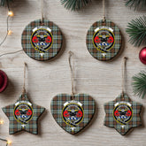 McLeod of Harris Weathered Tartan Crest Christmas Ceramic Ornament