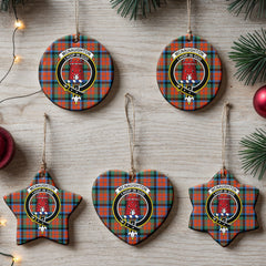 McNaughton Ancient Tartan Crest Christmas Ceramic Ornament